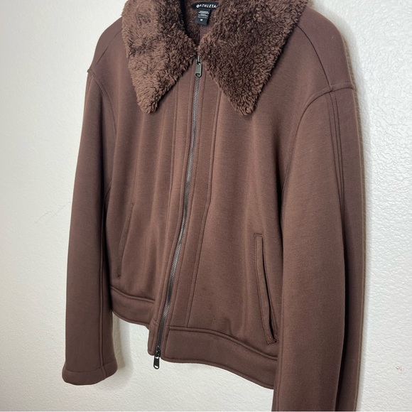 Athleta Westbound Brown Sherpa Jacket Size M - Picture 4 of 8